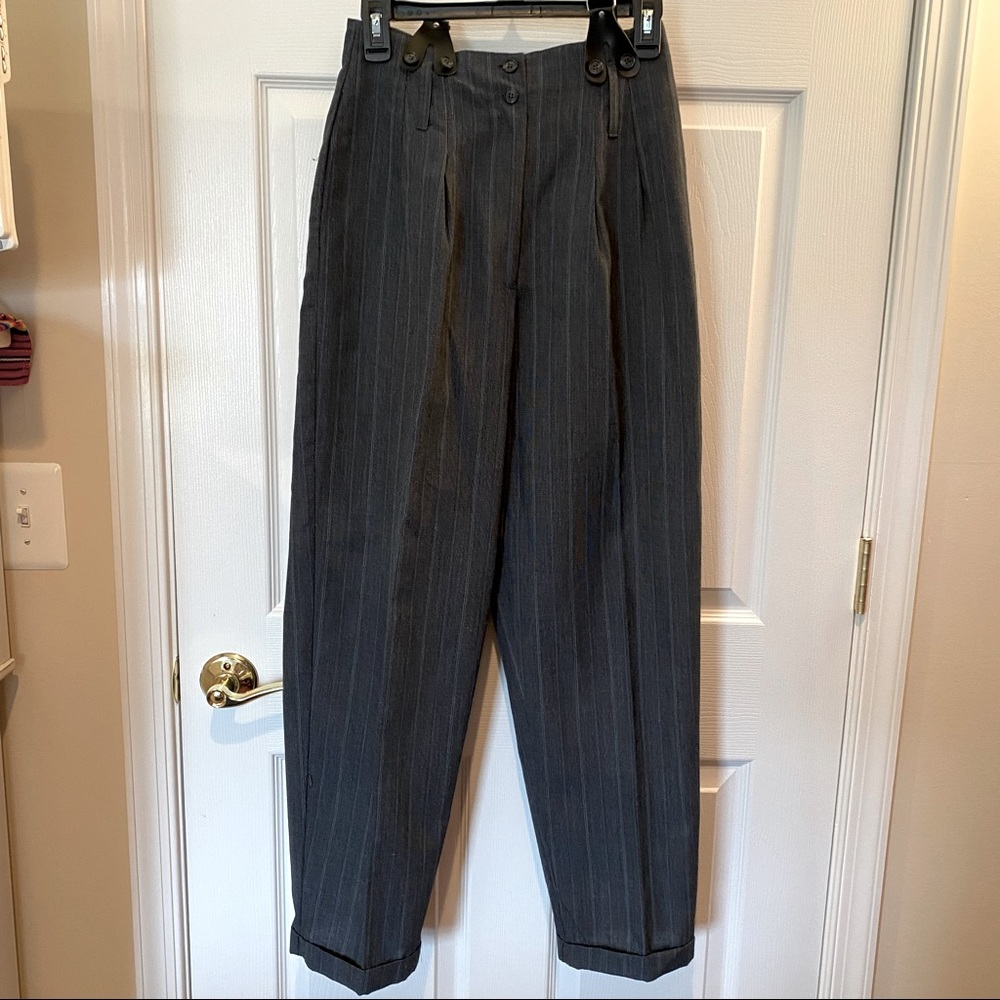 Vintage Grey Pinstripe Suit Pants